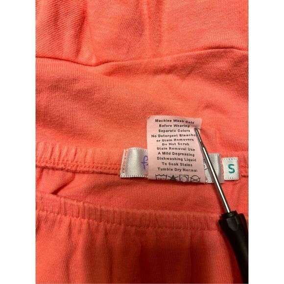 Fresh Produce Women's Solid Jersey Flounce Skirt Coral Size Small Ruffle Hem - Picture 3 of 5